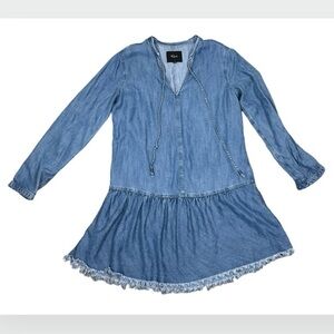 Rails Mel Chambray Denim Long Sleeve Shirt Dress XS